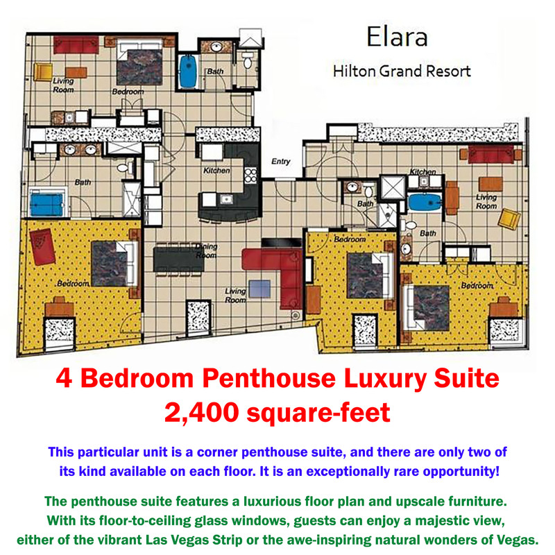 Hilton Elara Las Vegas 4BR PENTHOUSE 3 NIGHTS 2024 EDC CES hotel resort marriott