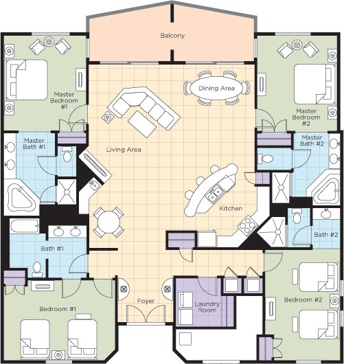 Daytona Beach – Apr -20-25 – HUGE 4 bedroom pres sleeps 12 – Wyndham Ocean Walk