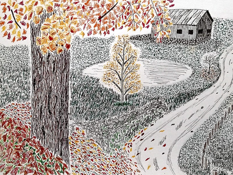 'Wyndham Place 2' Handmade Pen and Ink Art Print